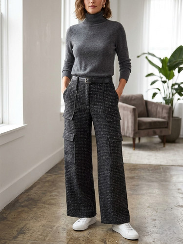 Milan tweed cargo - cargo, black